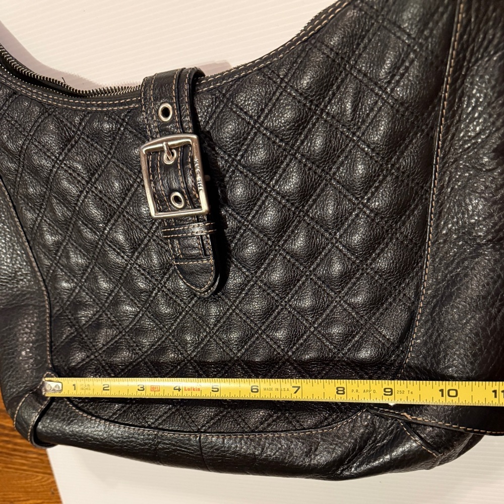 The Sak Vintage Black Quilted Leather Shoulder Bag with Color Buckle Hobo style - Picture 7 of 11